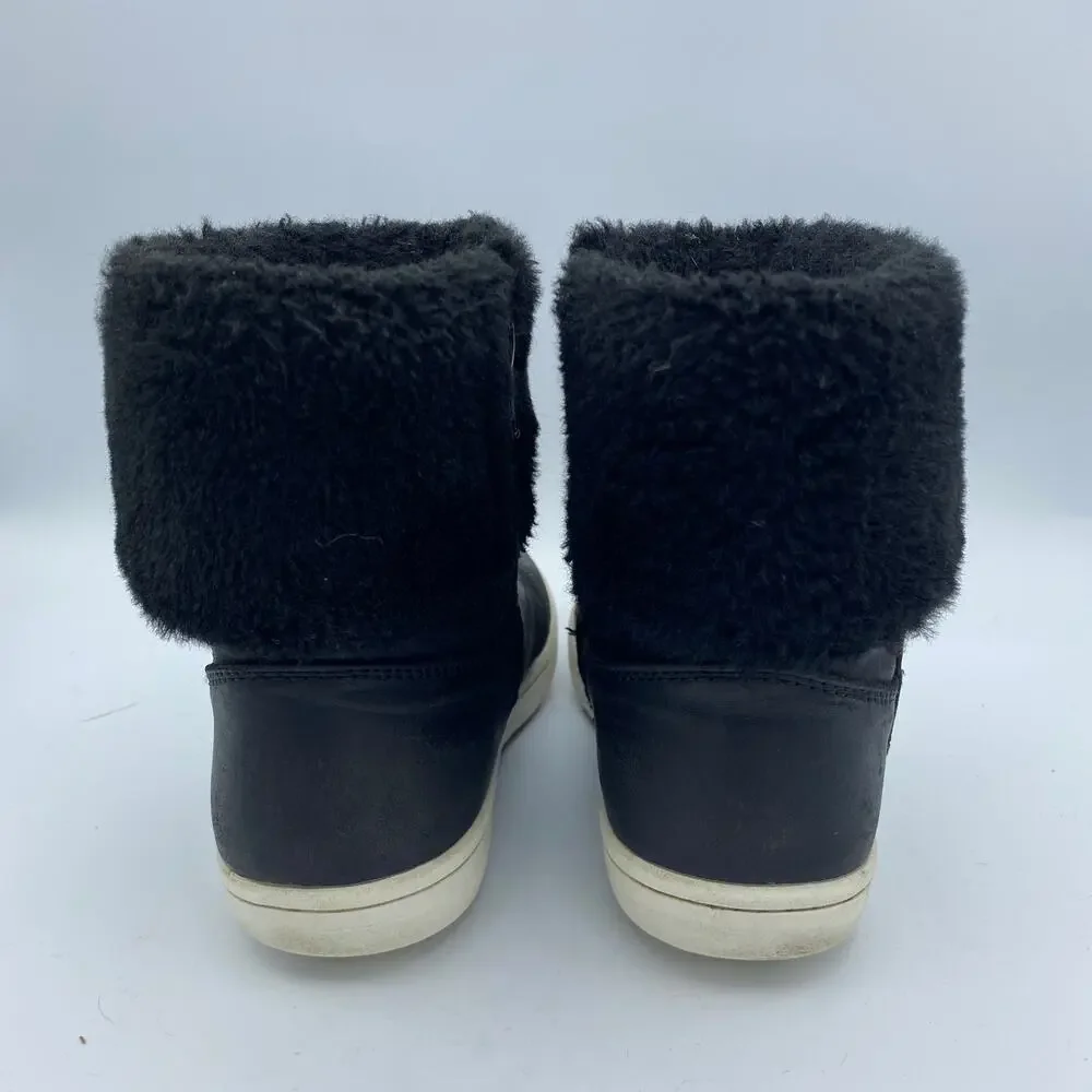 Eashi Girls Faux Fur Ankle Boots with Side Zip Closure Black Girl's 13
